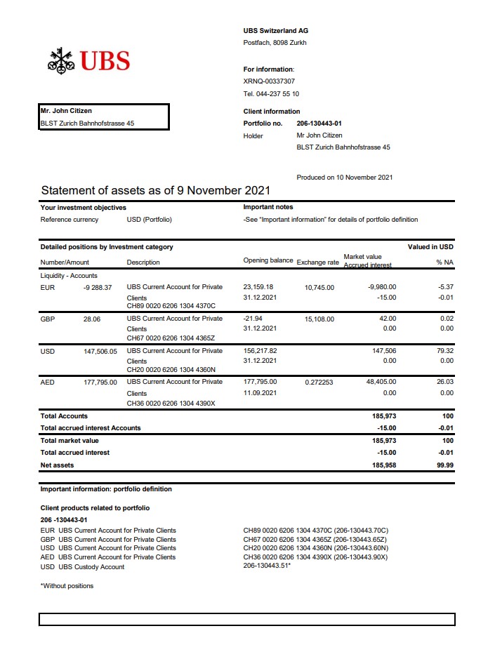 1ONE CARD Bank Statement - BankStatements.net